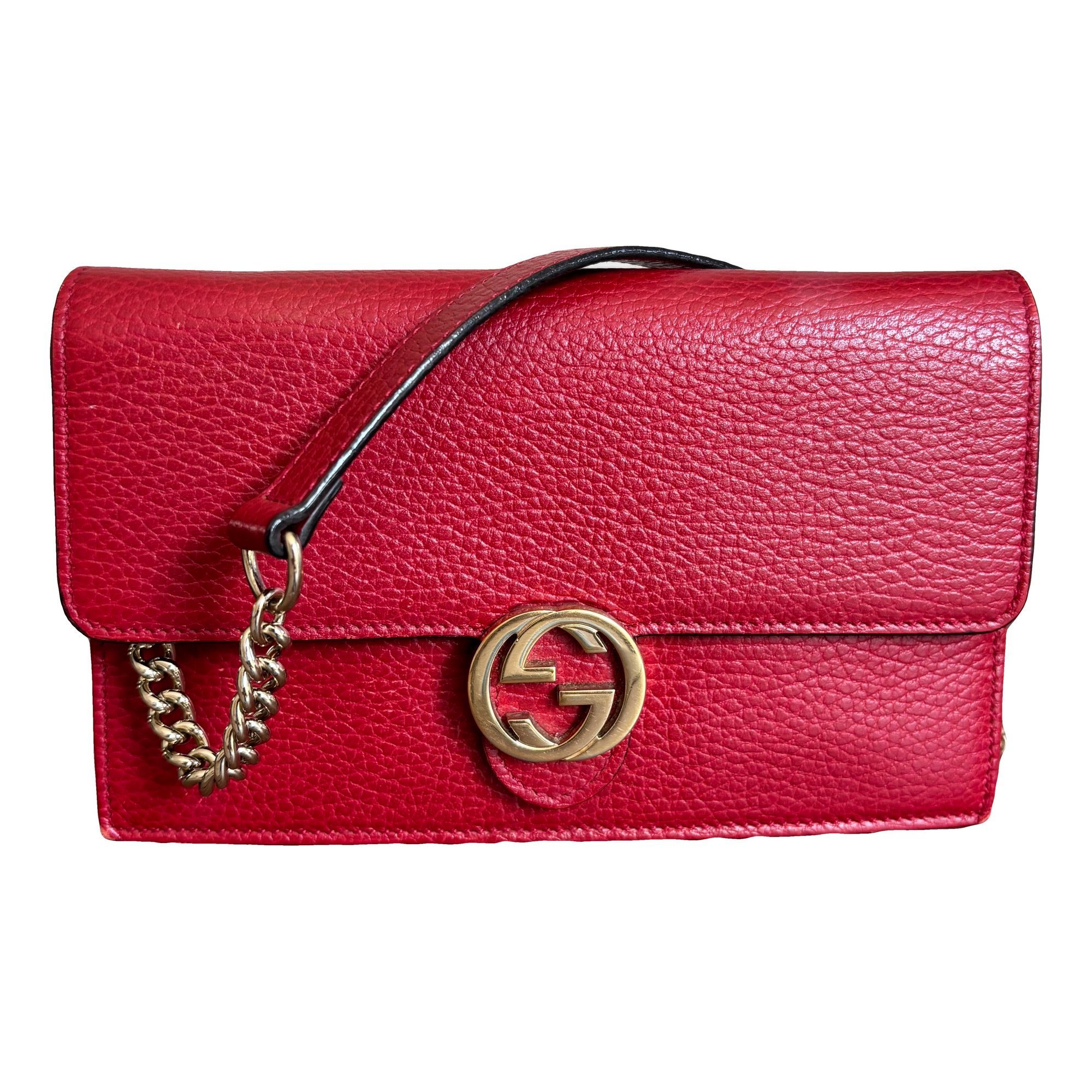 Interlocking leather crossbody bag