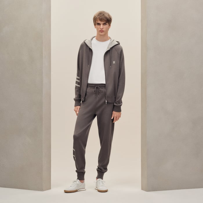Gris Éléphant "H Golf" Reversible Hooded Jacket