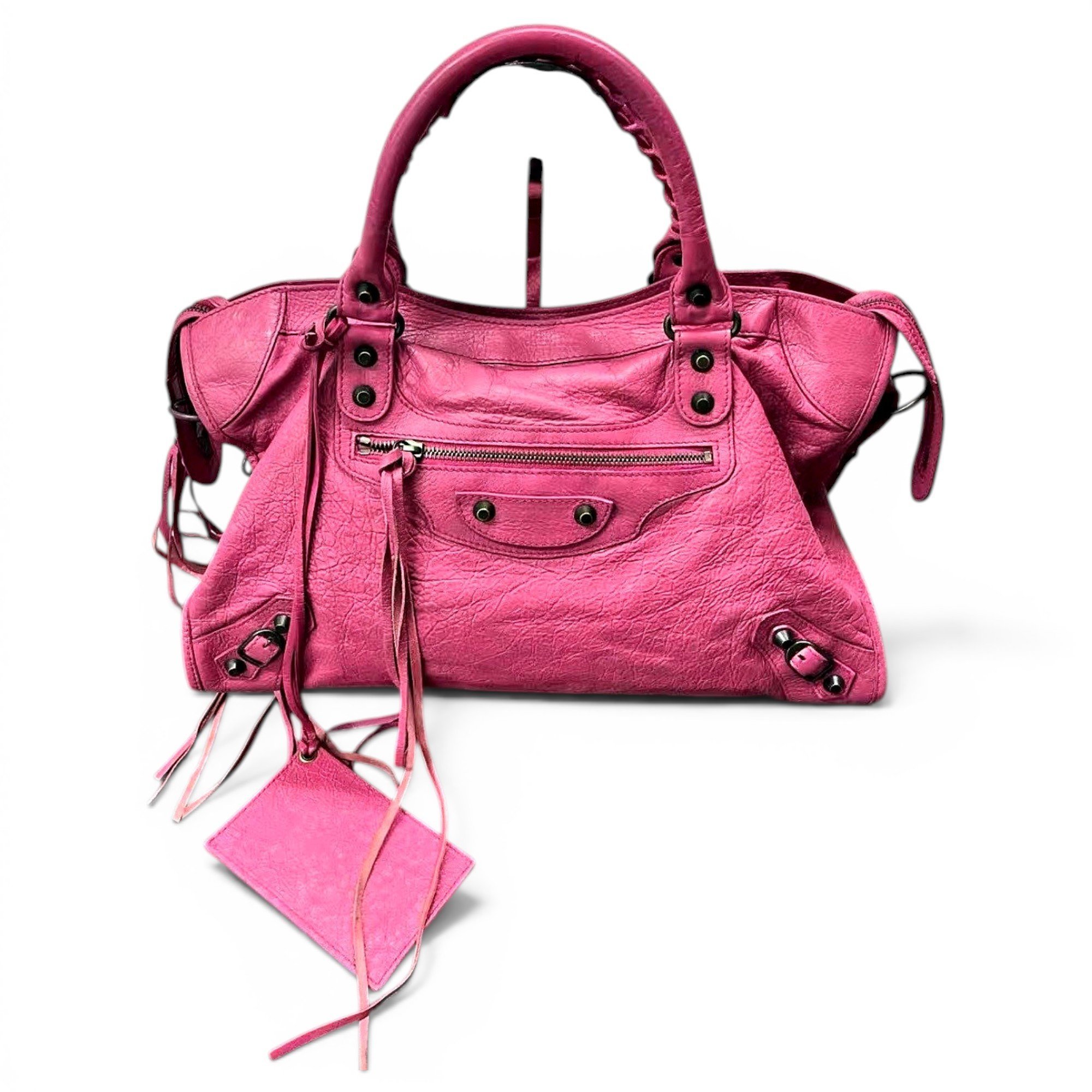 City leather handbag