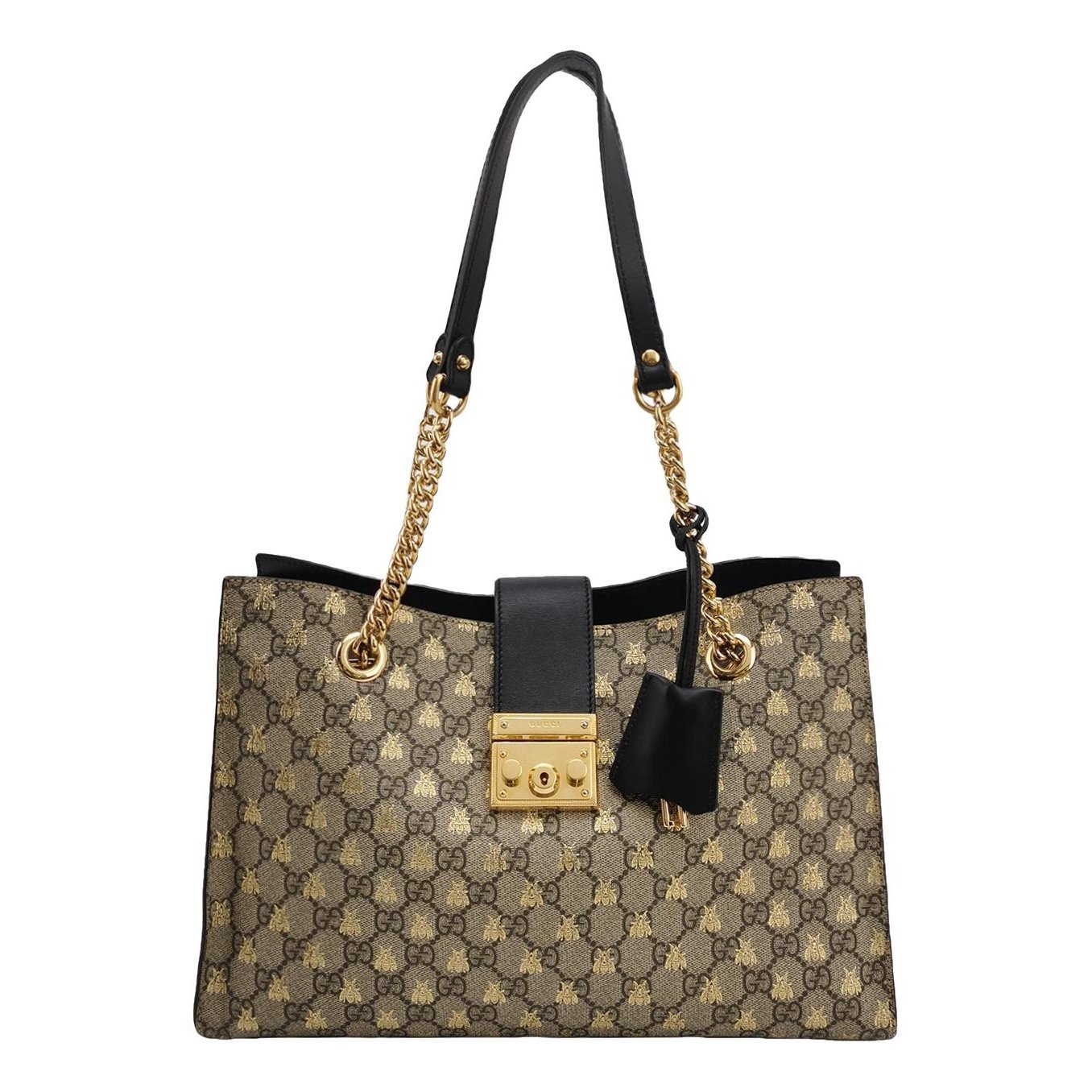 Padlock leather handbag