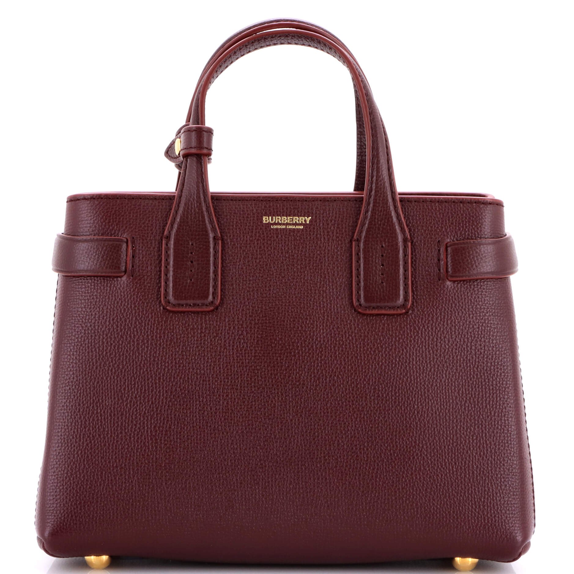 Burberry Banner NM Tote Leather with House Check Canvas Small