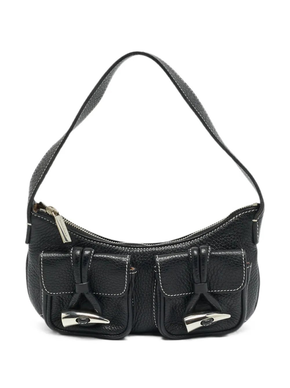 Burberry double-pocket leather shoulder bag