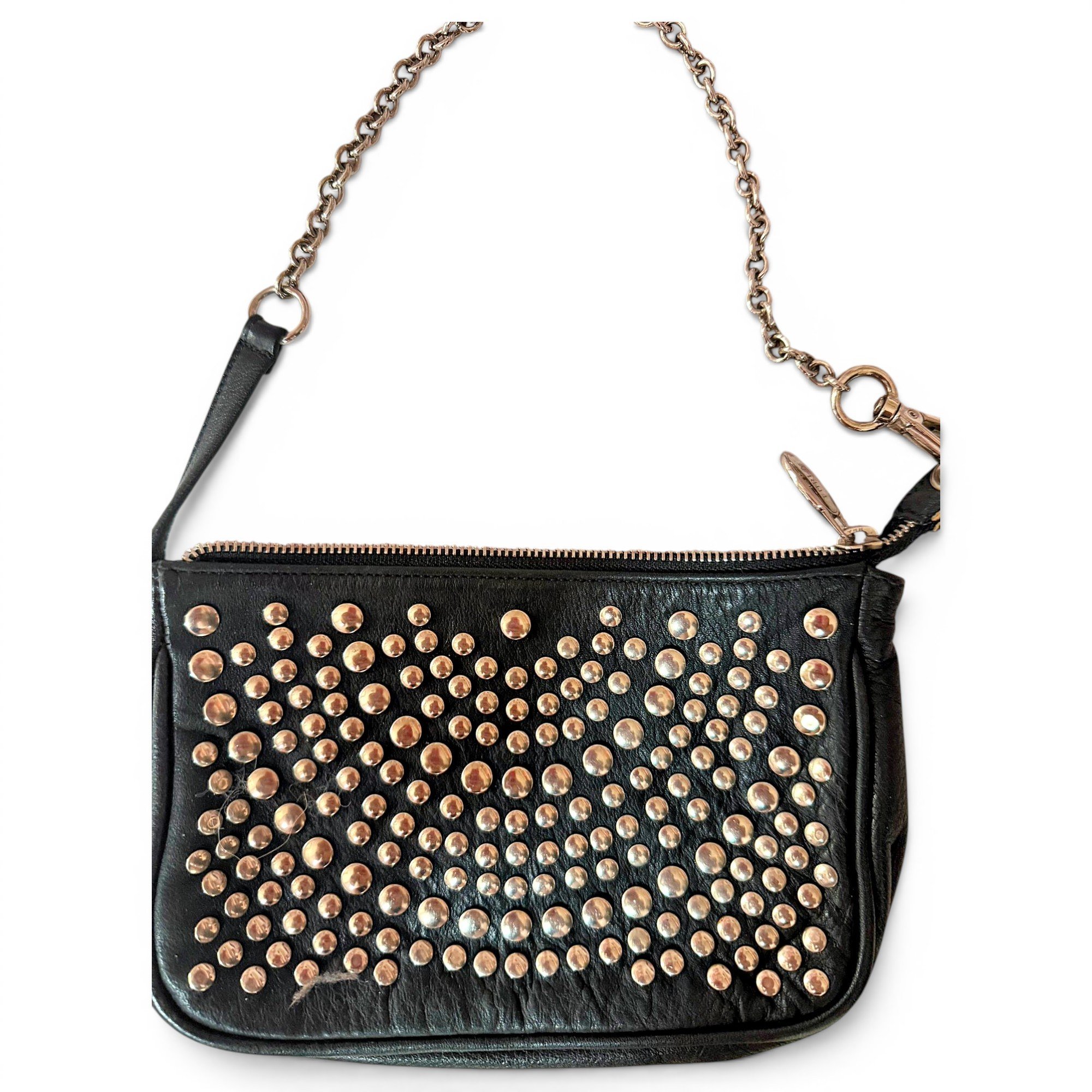 Leather clutch bag
