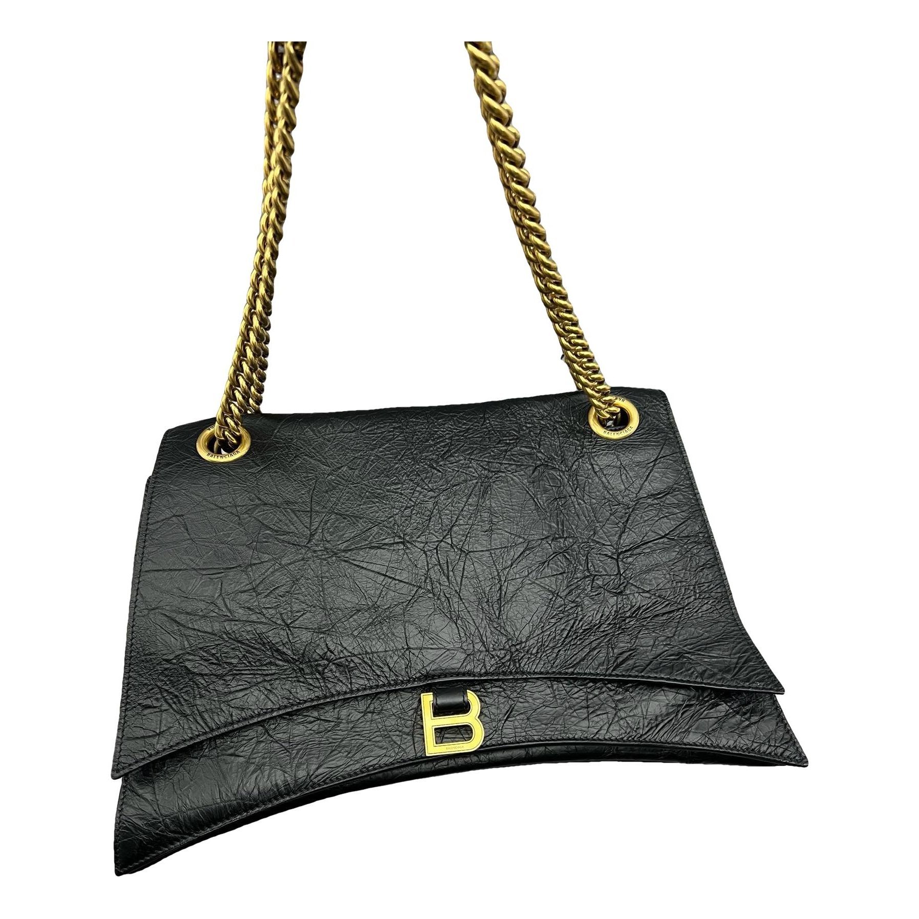 Crush leather handbag