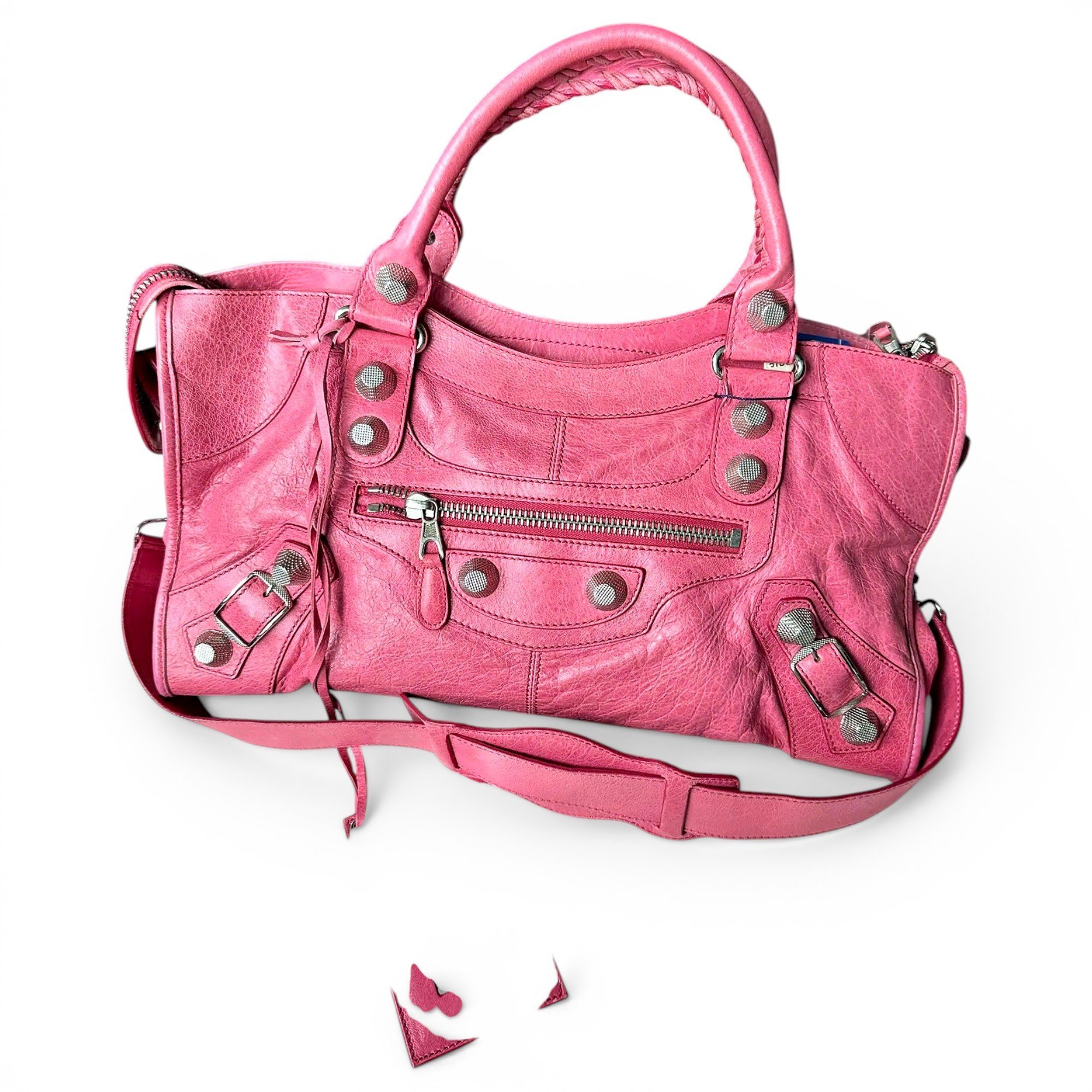 City leather handbag