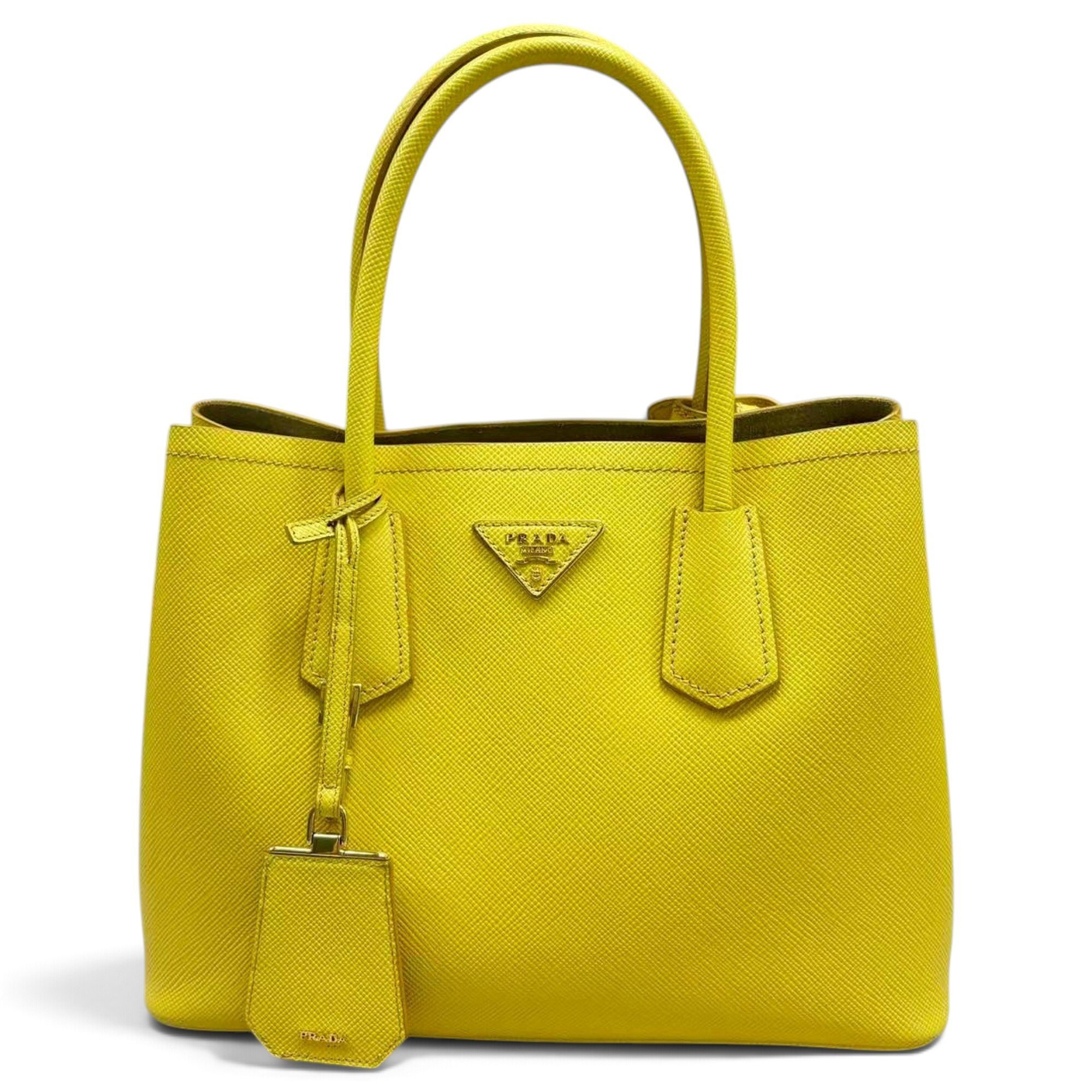 Double leather handbag
