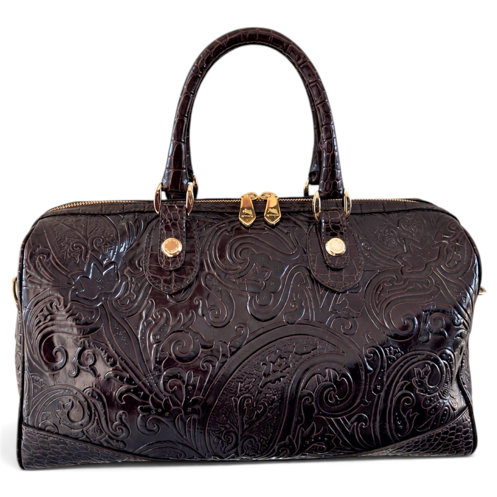 Leather bowling bag