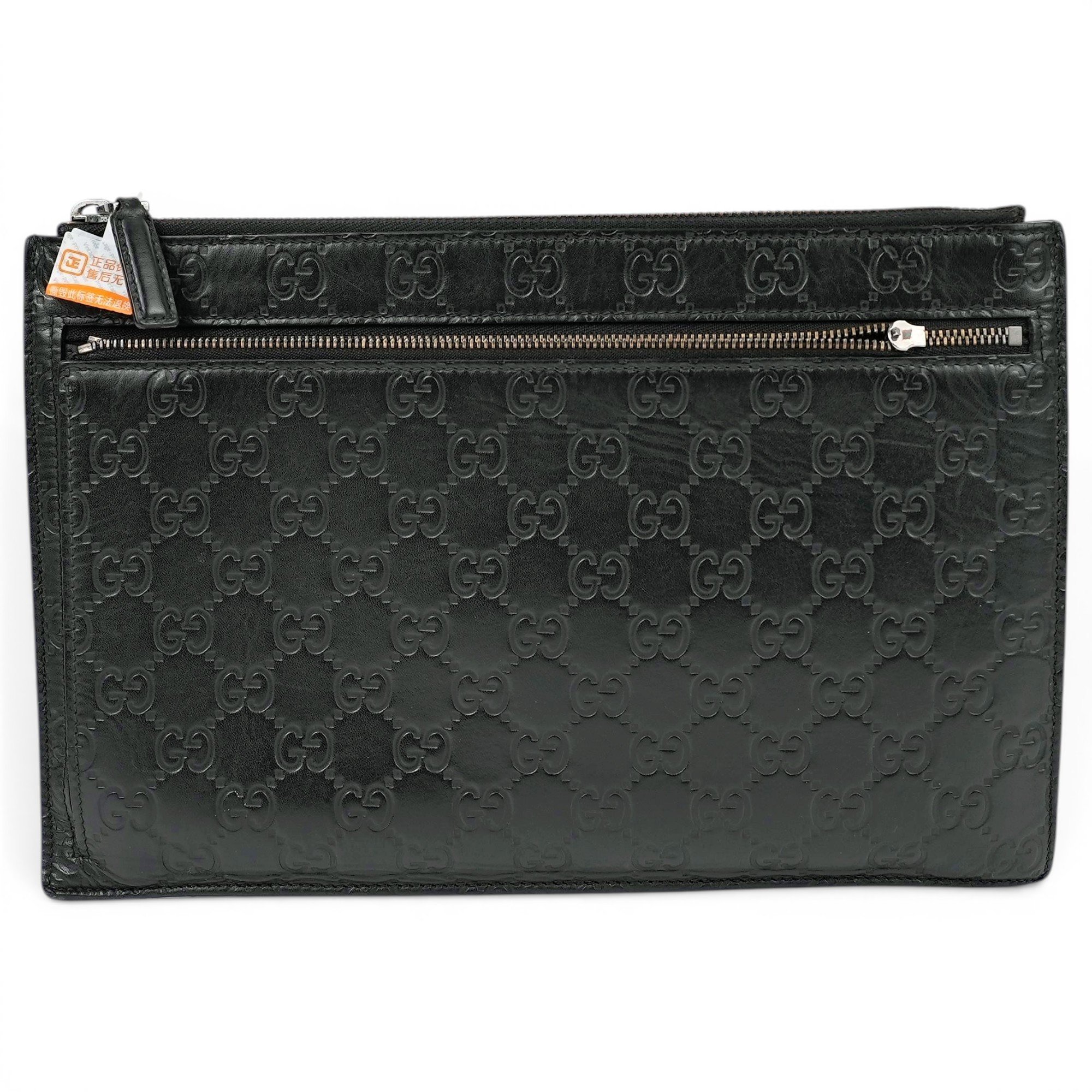 Leather clutch bag