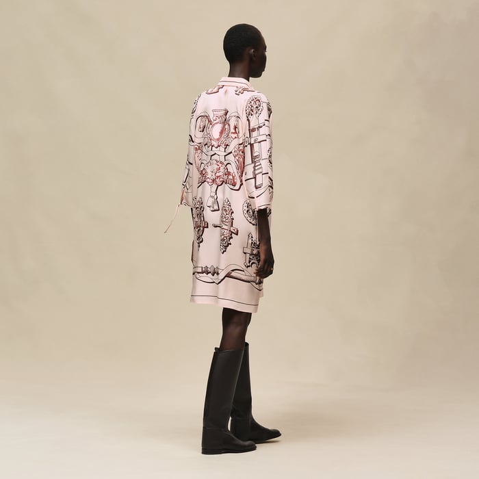 Rose Opaline "Ferronnerie Remix" Shirt Dress