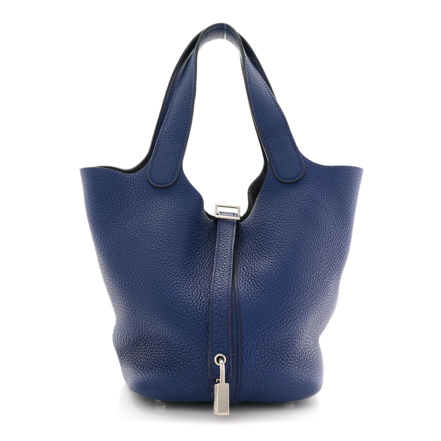 Hermes Taurillon Clemence Picotin Lock 18 PM Bleu Saphir