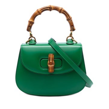 Calf Leather Mini Calfskin 1947 Bamboo Top Handle Bag