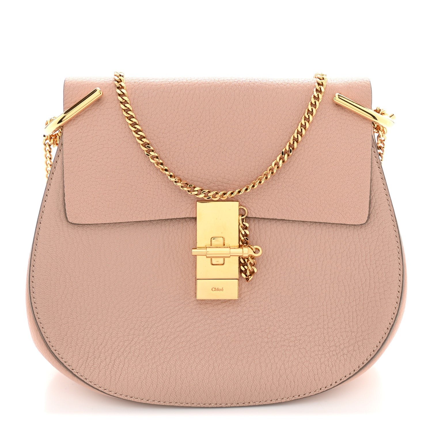 Chloe Grained Lambskin Drew Shoulder Bag Cement Pink