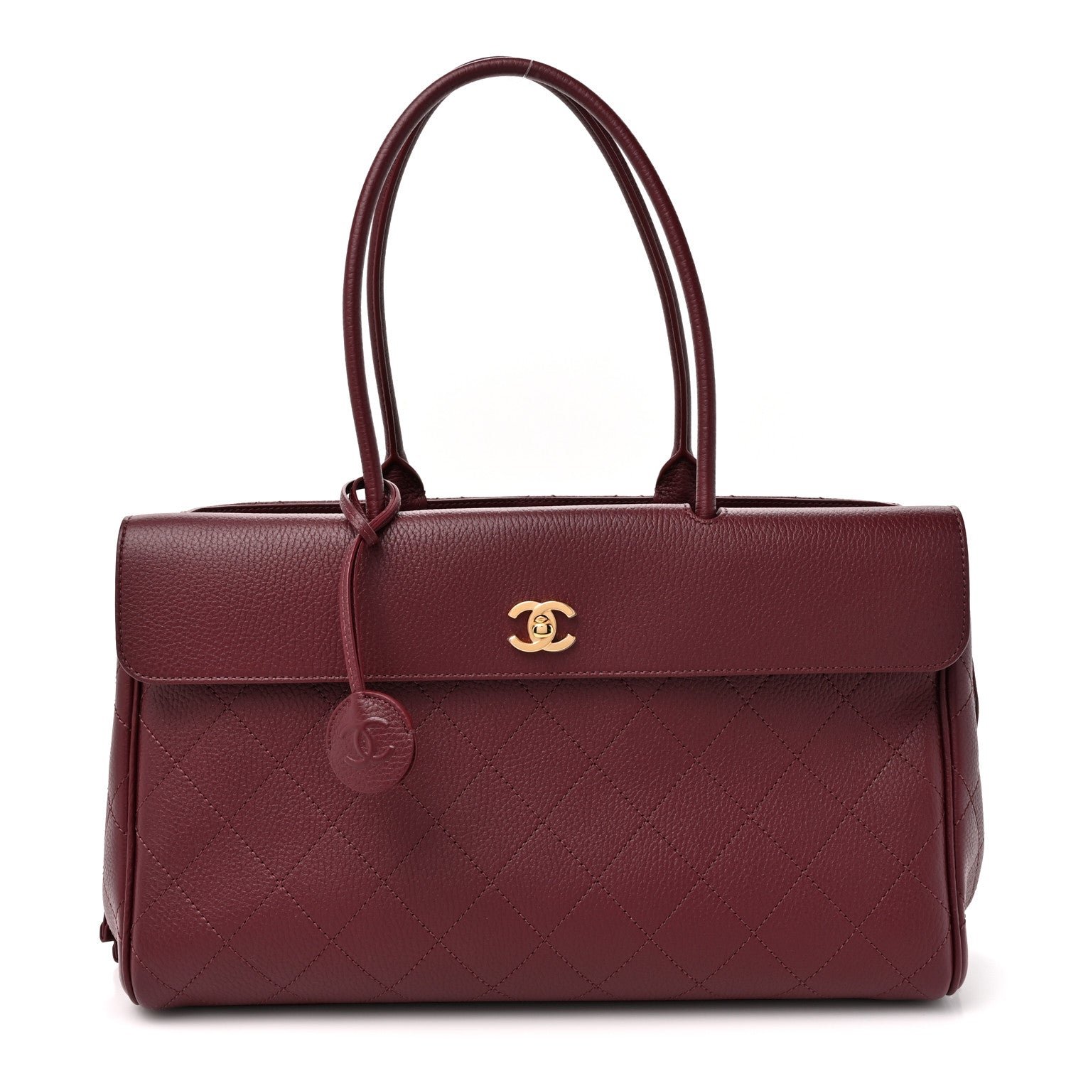 Chanel Grained Calfskin Stitched Urban Essentials Shopping Bag Dark Burgundy