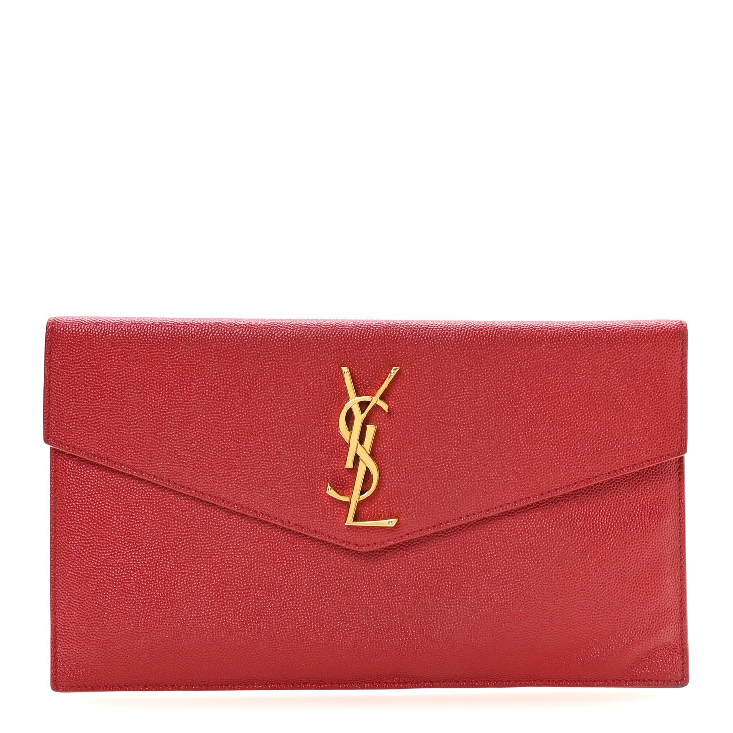 Saint Laurent Grain De Poudre Uptown Pouch Rouge Eros
