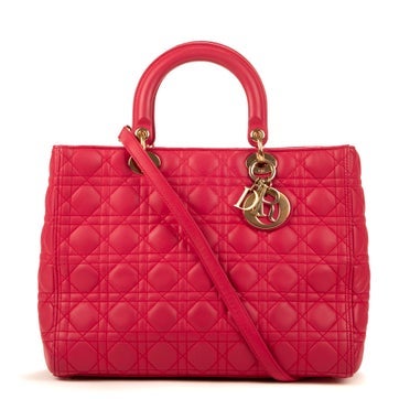 Leather Large Lady Dior Zip