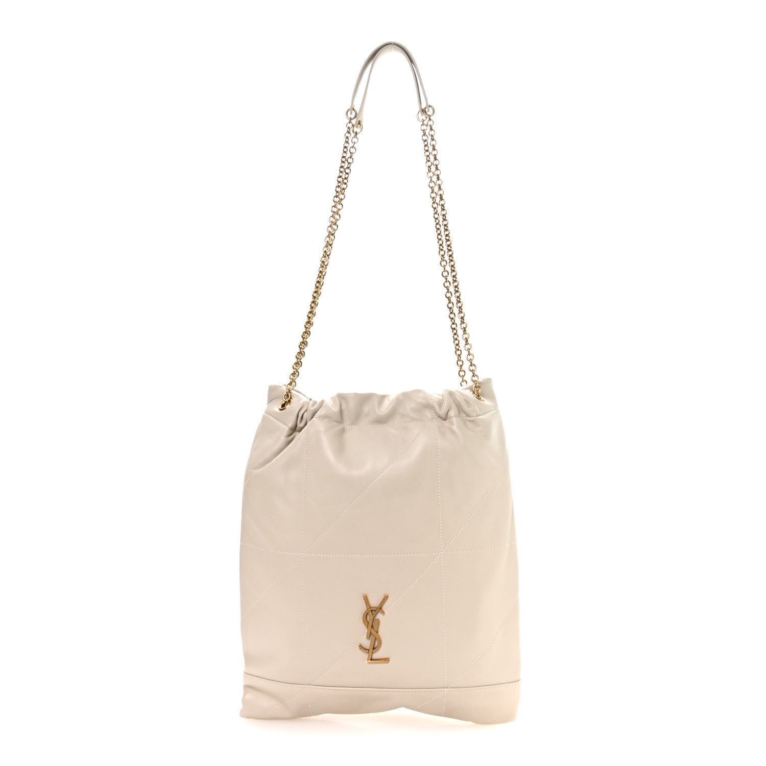 Saint Laurent Lambskin Matelasse Monogram Medium Jamie 4.3 Pochon Crema Soft