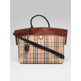 Burberry Burberry Vintage Check Canvas/Leather Medium Society Top Handle Bag