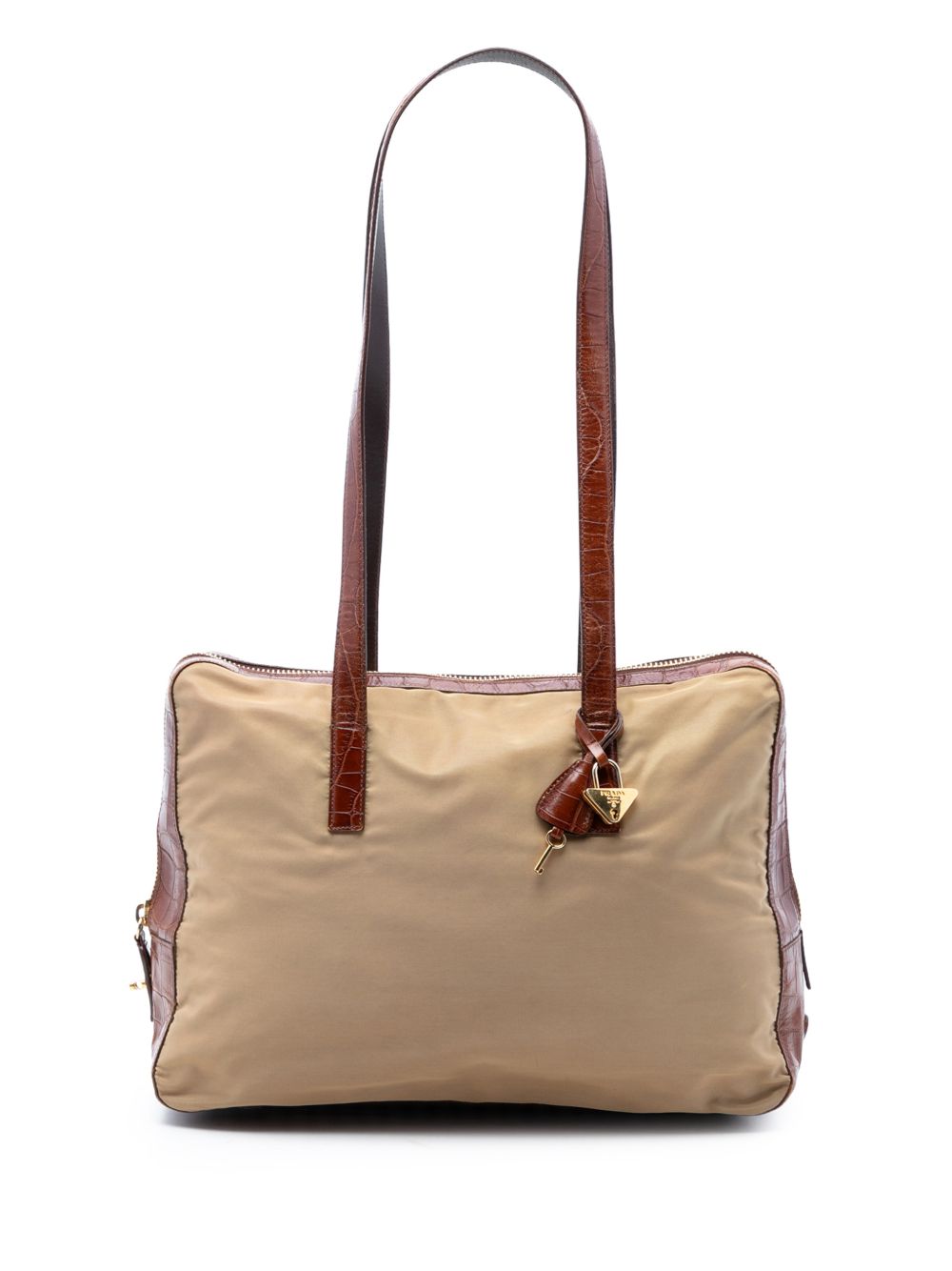 2000-2013 Croc Embossed Leather Trimmed Tessuto shoulder bag