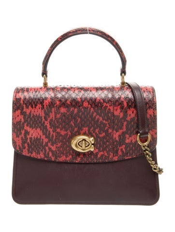 Snakeskin Top Handle Bag