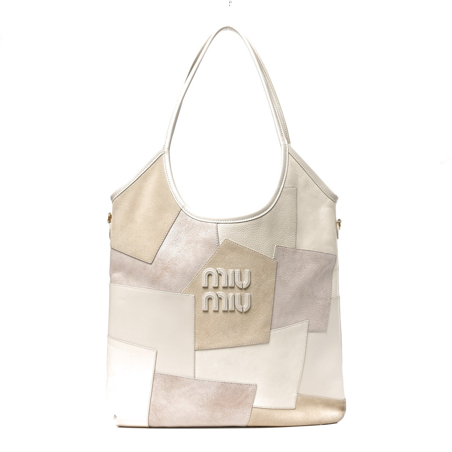 Miu Miu Nappa Patchwork Ivy Bag  Chalk White