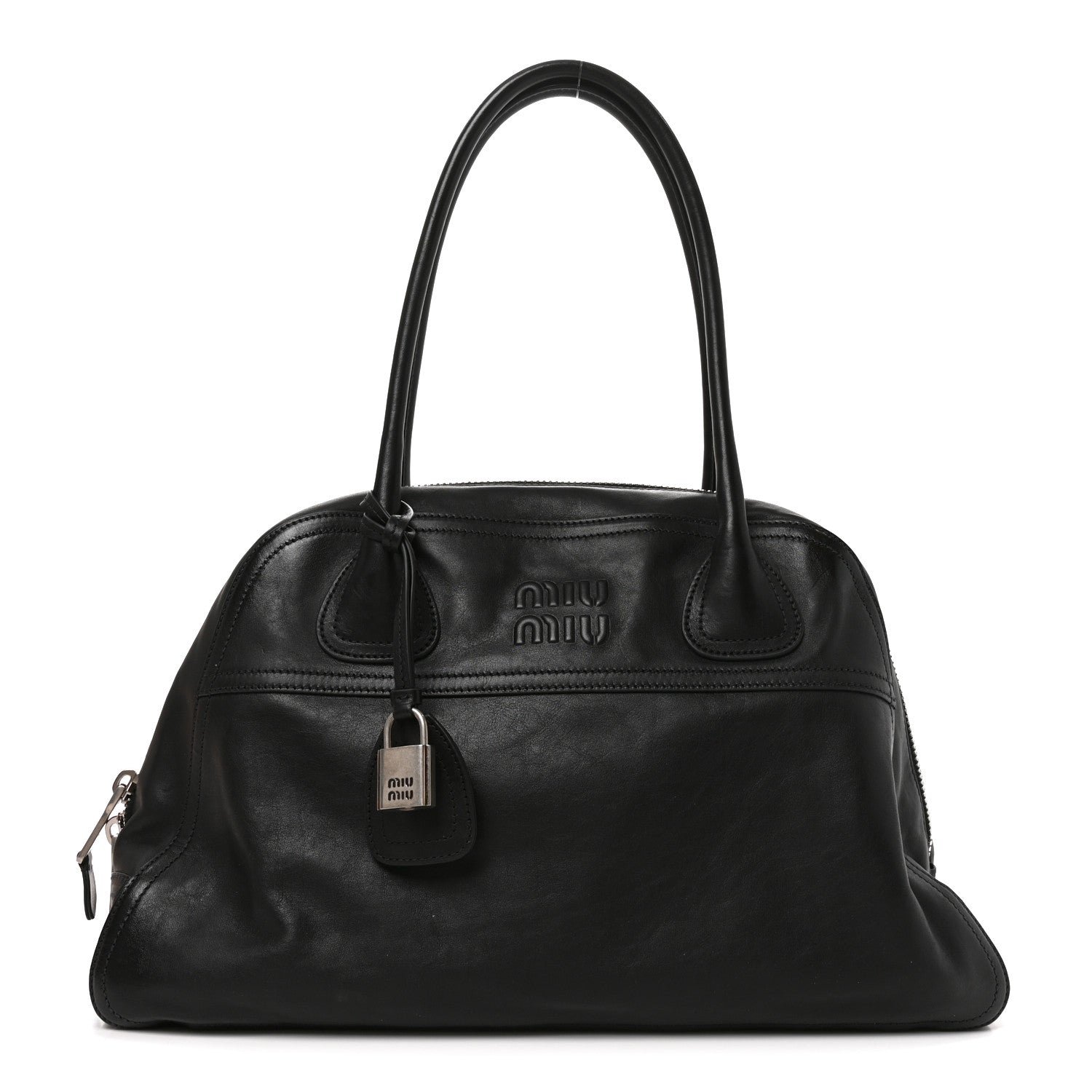 Miu Miu Miu Miu Nappa Medium Vivant Bag Black