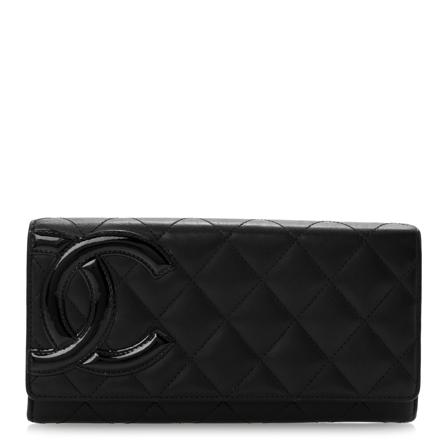 Chanel Calfskin Quilted Cambon Long Double Wallet Black
