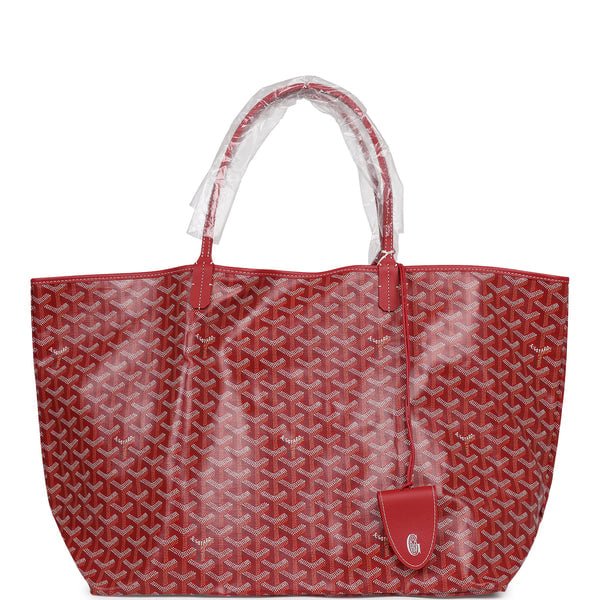 Goyard Goyardine Red Saint Louis GM Tote Palladium Hardware