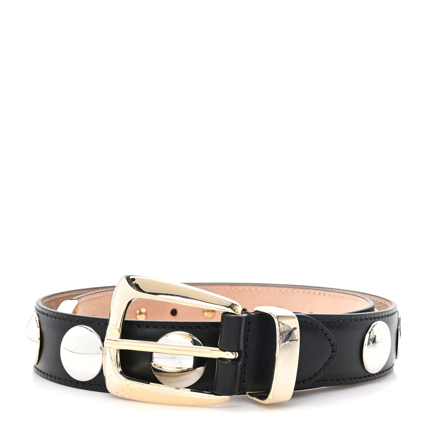 Khaite Khaite Calfskin Studded Benny Belt 70 28 Black Gold