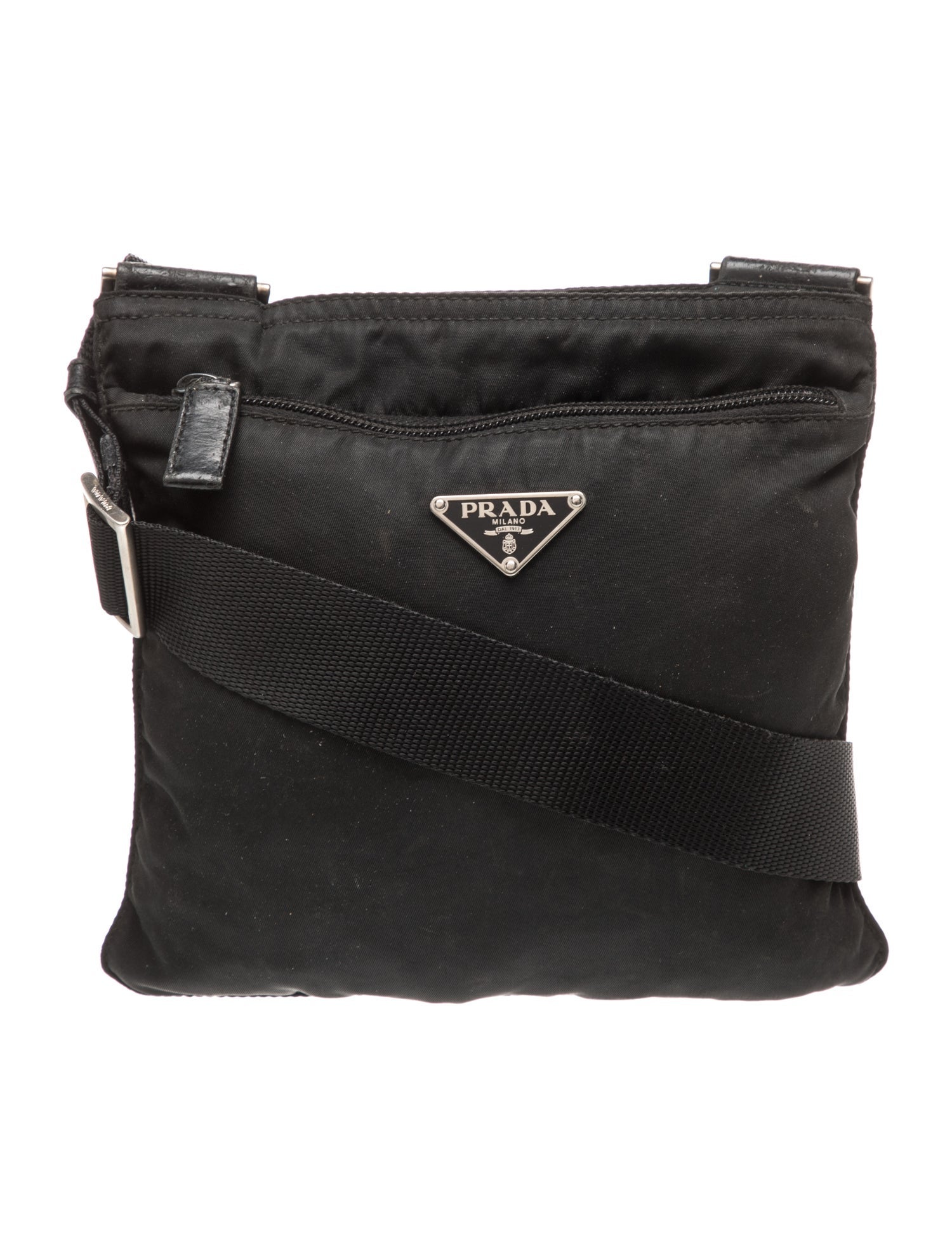 Prada Enameled Metal Triangle Crossbody Bag Vintage