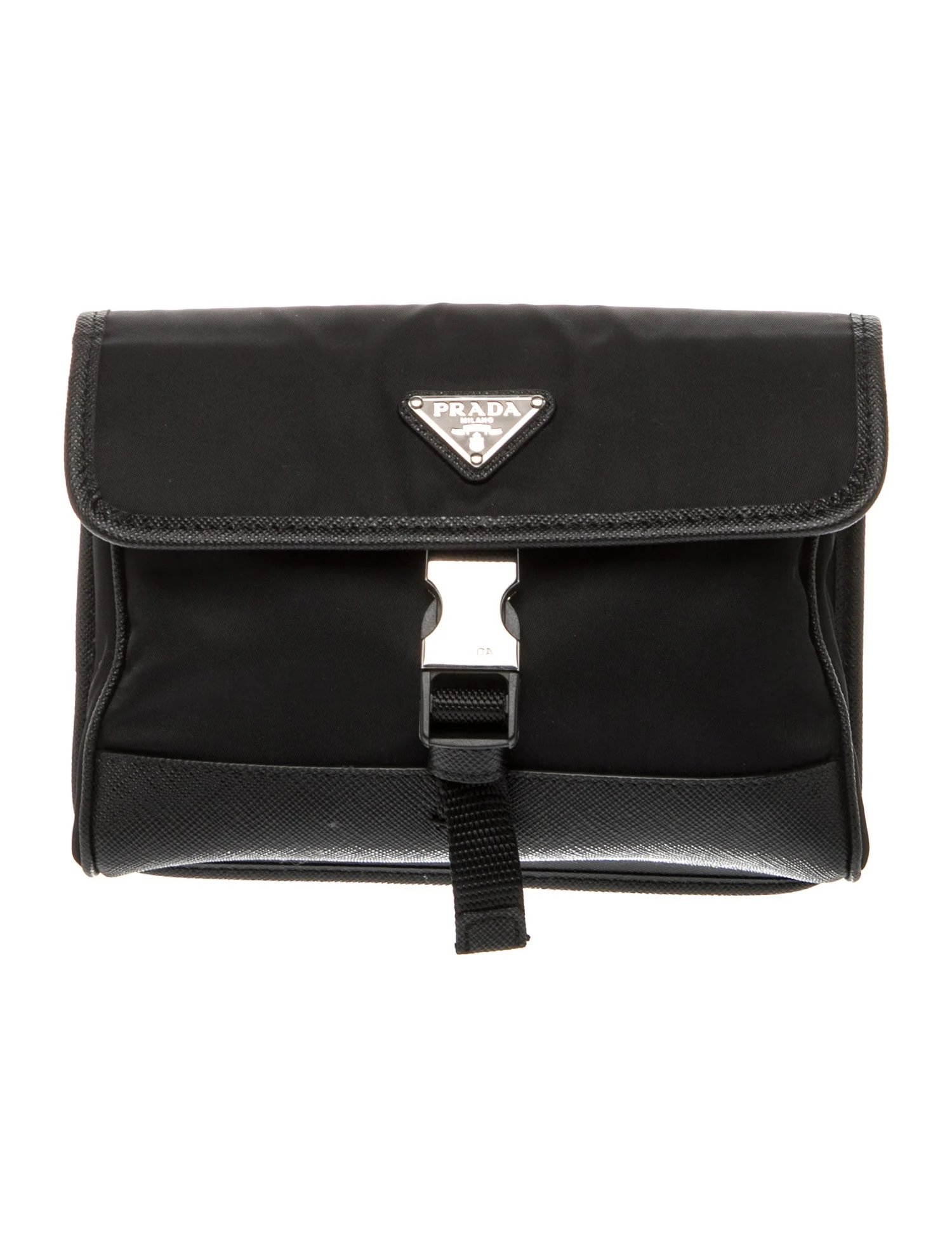 Enameled Metal Triangle Vintage Tessuto Nylon Mini Crossbody Bag Mini