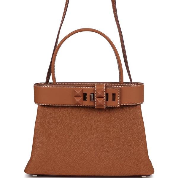 Hermes Hermes Medor Bag Gold Togo and Swift Palladium Hardware