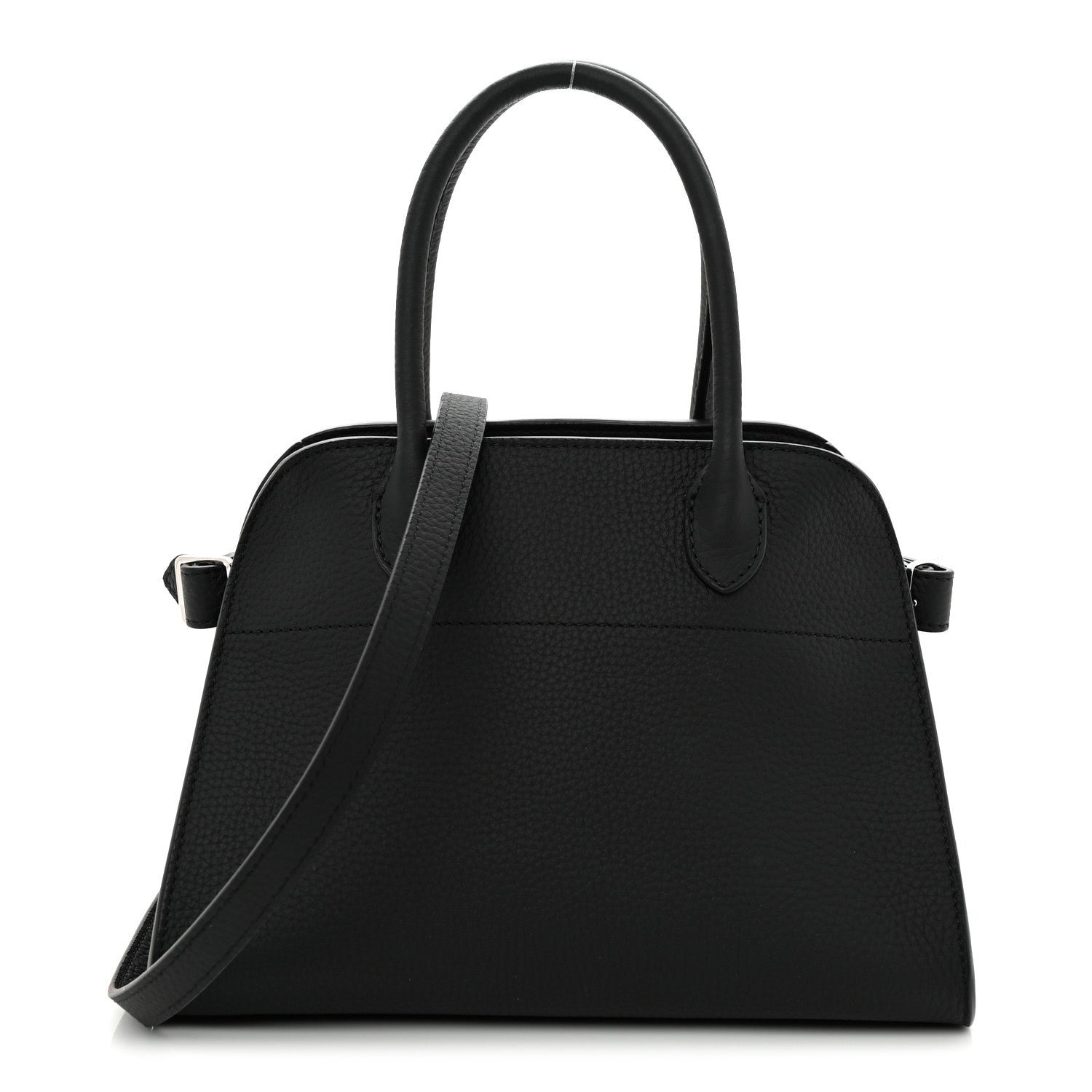 The Row Grained Calfskin Soft Margaux 10 Bag Black