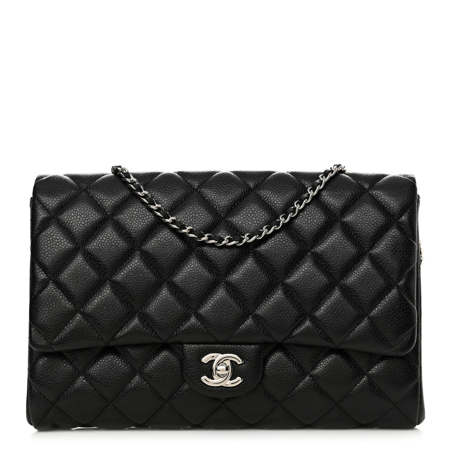 Chanel Caviar Quilted Clutch With Chain Flap Black
