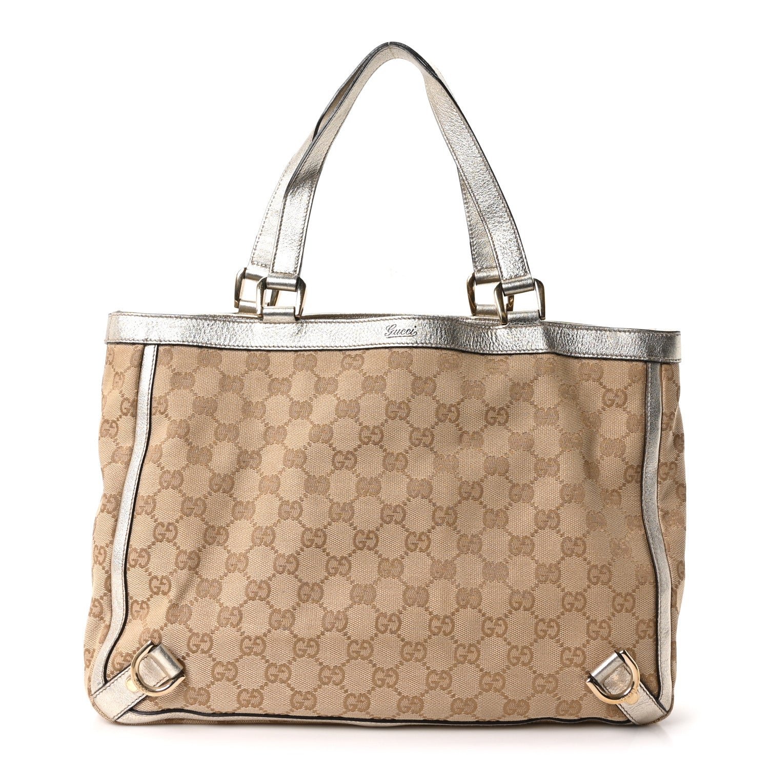 Gucci Monogram Medium Abbey Tote Metallic