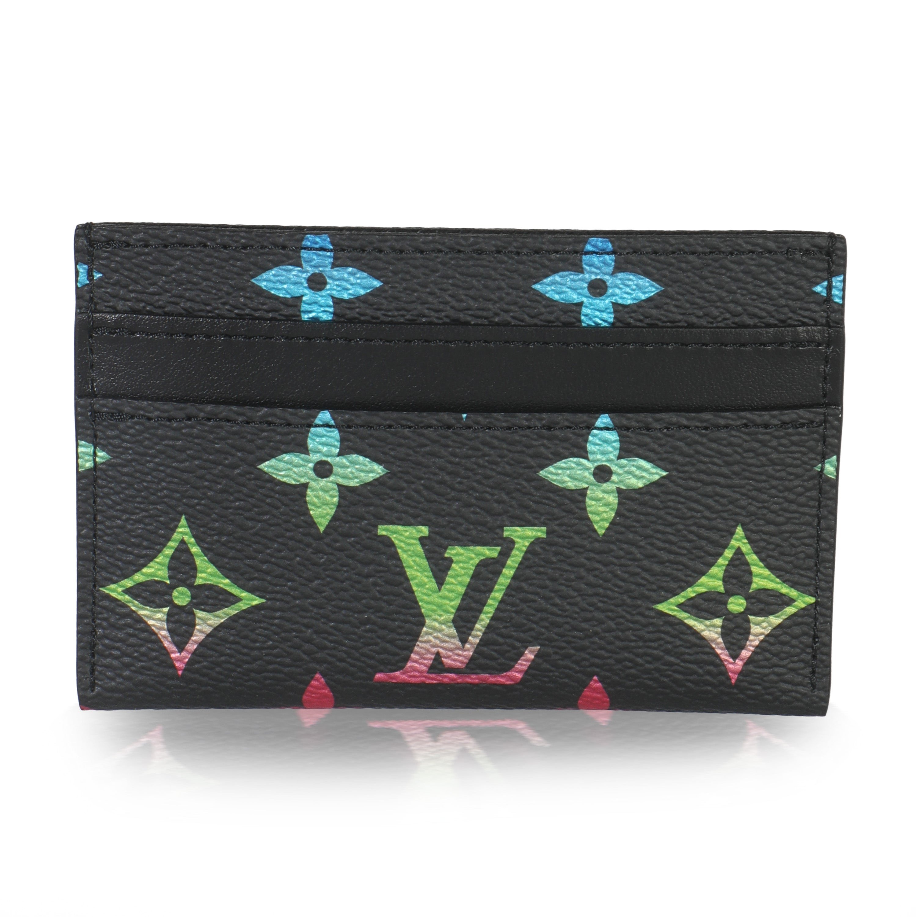 Louis Vuitton Black Monogram Iridescent Card Case NM