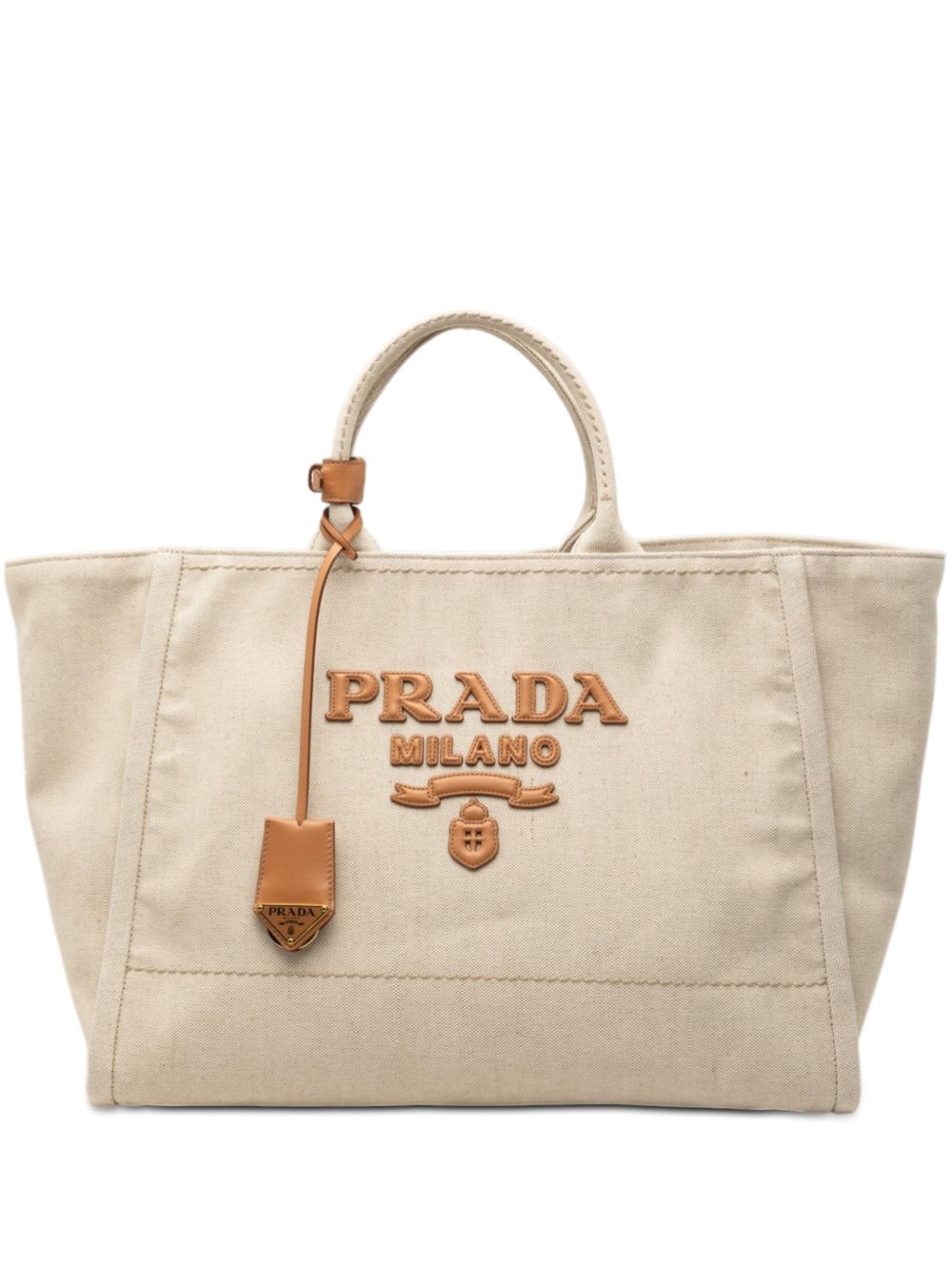 2000-2026 Large Linen and Vitello Logo tote bag