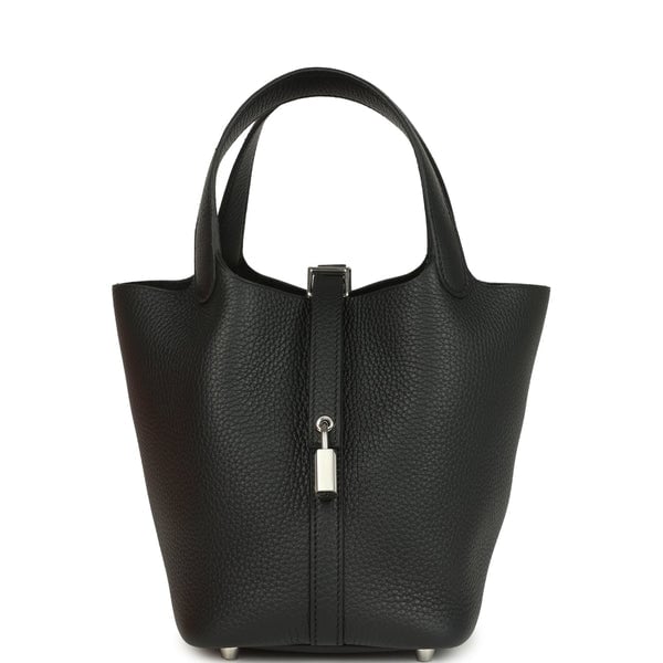 Hermes Hermes Picotin Lock 18 Black Clemence Palladium Hardware