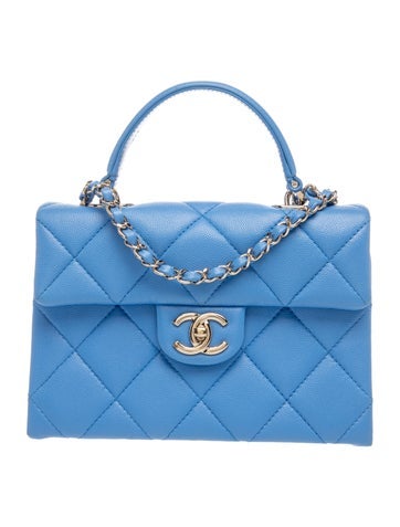 2024 Quilted Caviar Retro Twist Top Handle Bag