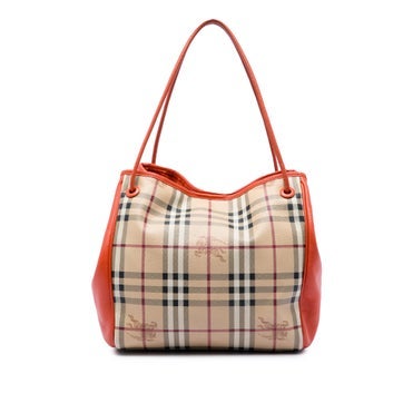 Small Haymarket Check Coated Canvas and Calfskin Canterbury Tote
