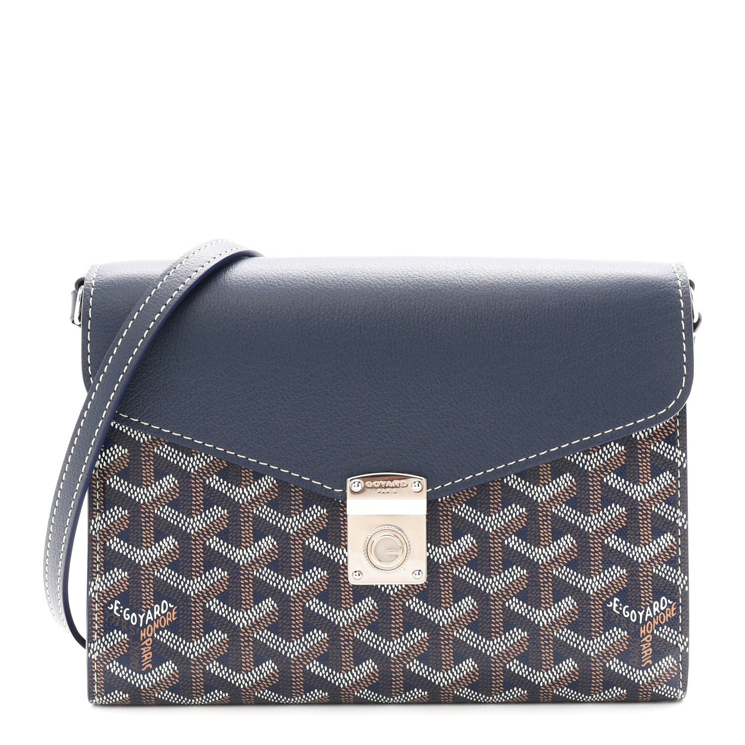 Goyard Goyardine Calfskin Chypre Wallet Pouch Navy