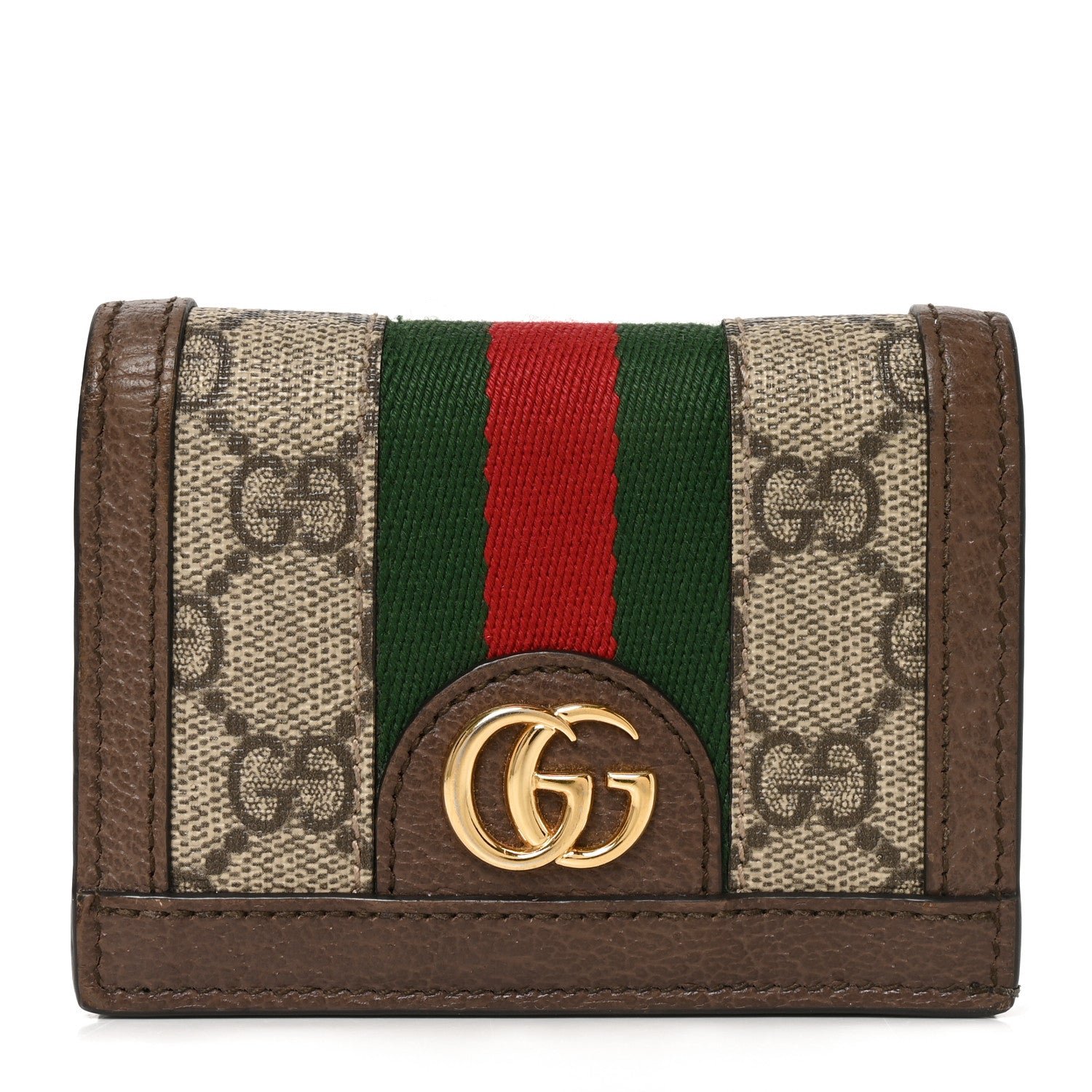 GG Supreme Monogram Web Ophidia Card Case Beige New Acero