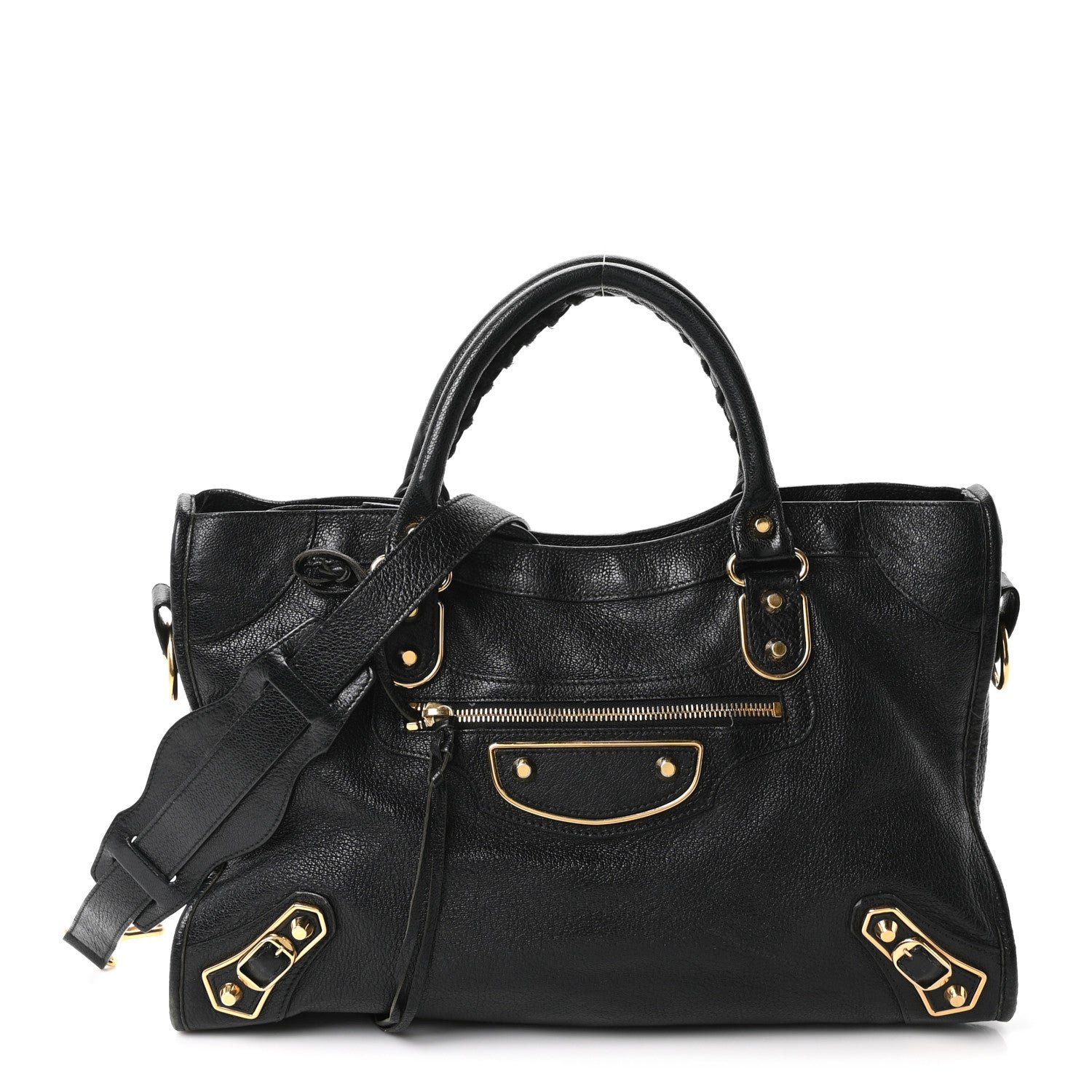 Chevre Gold Metallic Edge Hardware City Black