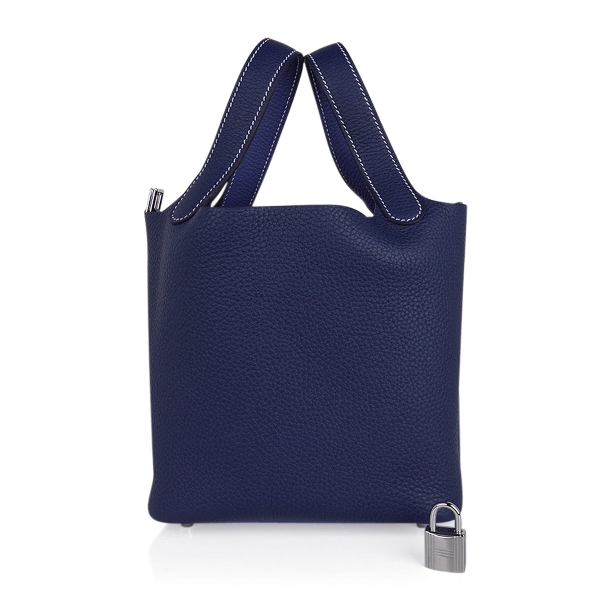 Hermes Hermes Picotin Eclat Lock 18 Bag Blue Sapphire and Blue Brighton with Palladium Hardware