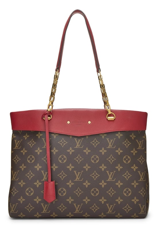 Red Monogram Canvas Pallas Shopper