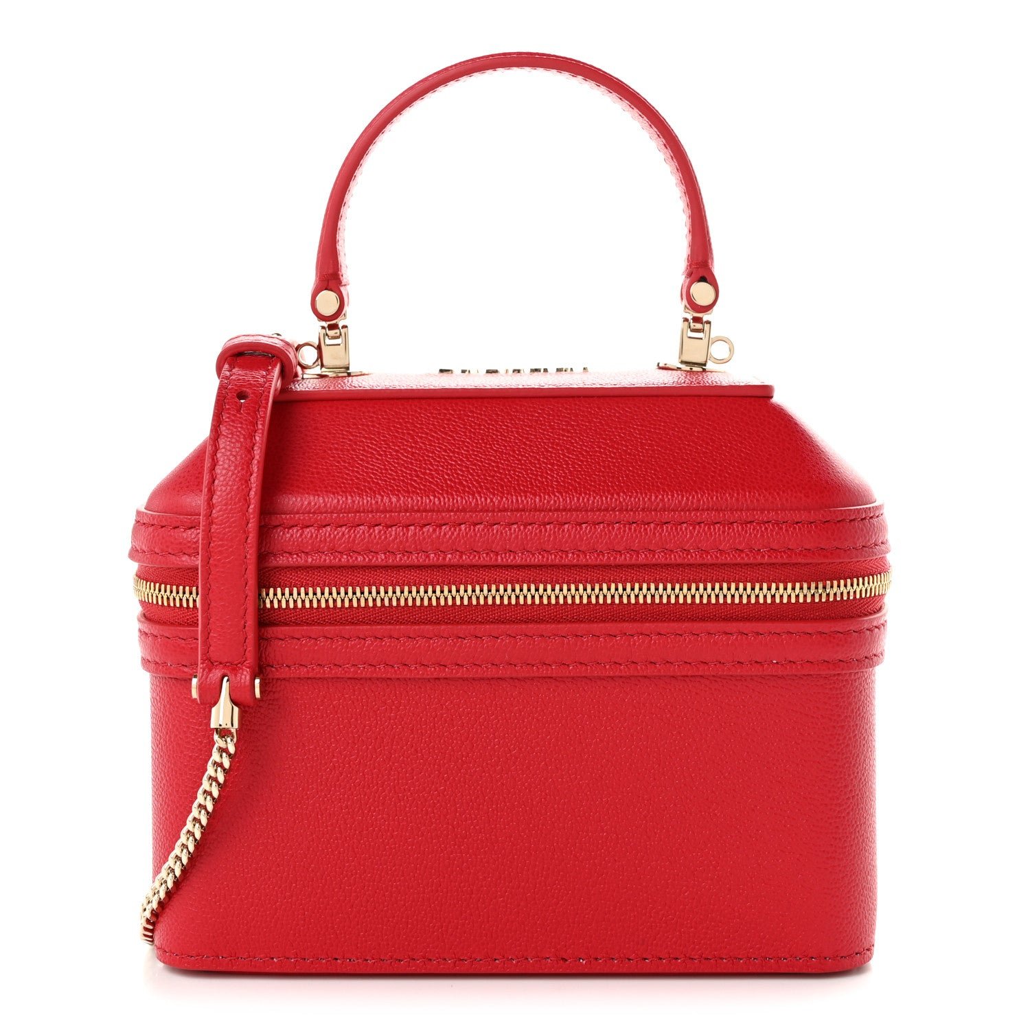 Bulgari Calfskin Serpenti Top Handle Vanity Red