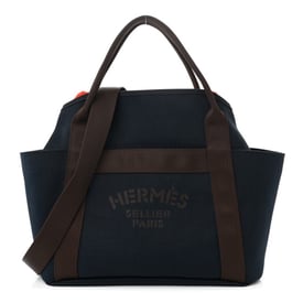 Hermes Toile Sac De Pansage Groom Bleu Navy Feu