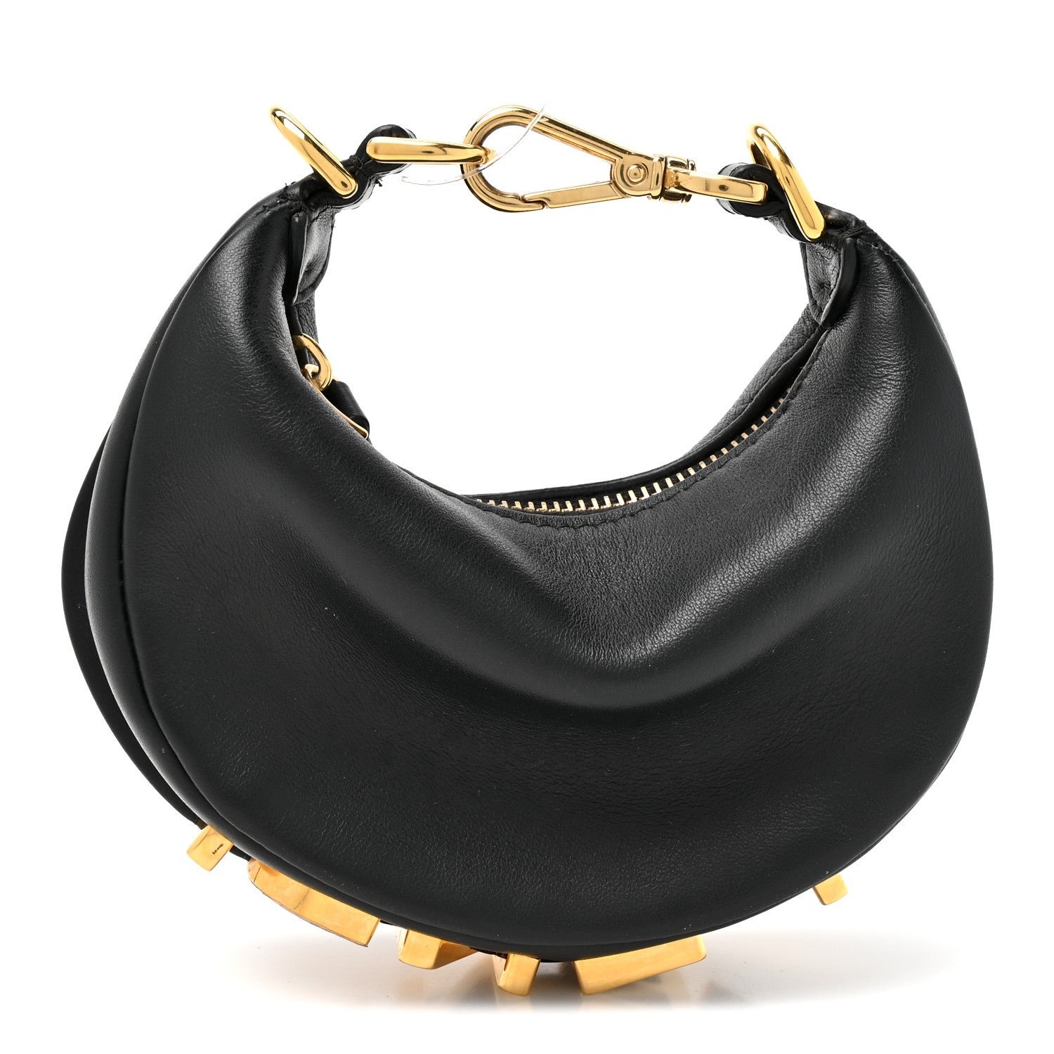 Vitello Grace Matte Nano Fendigraphy Hobo Charm Black Black