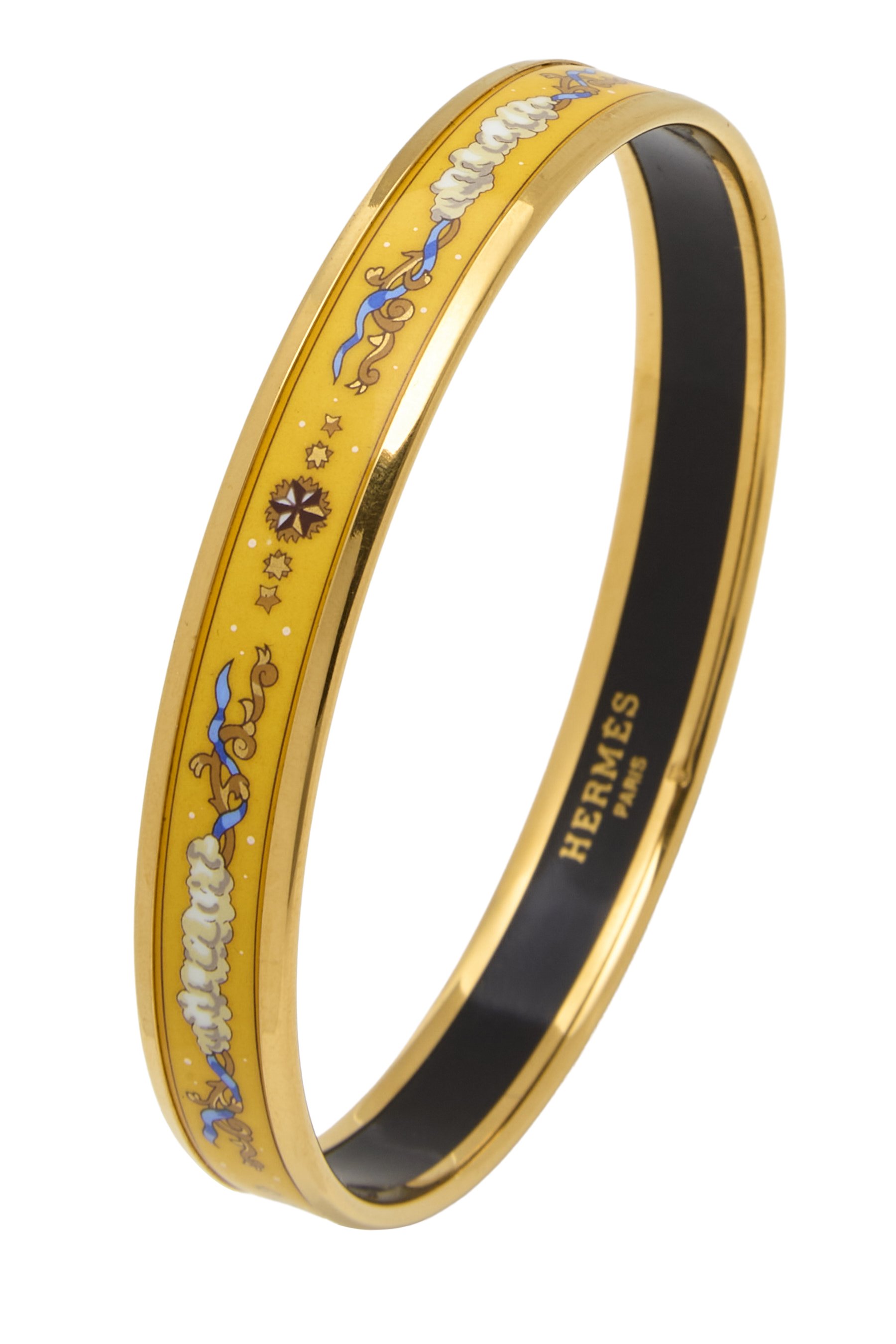 Yellow Enamel Bangle Narrow