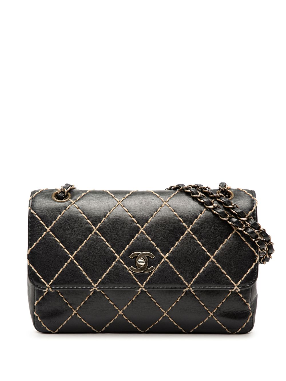2000-2002 CC Calfskin Wild Stitch Flap shoulder bag