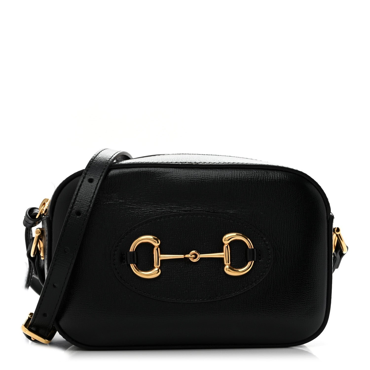 Gucci Calfskin Mini Horsebit 1955 Camera Shoulder Bag  Black
